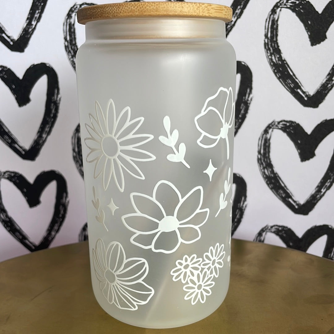 Flower Frosted Tumbler