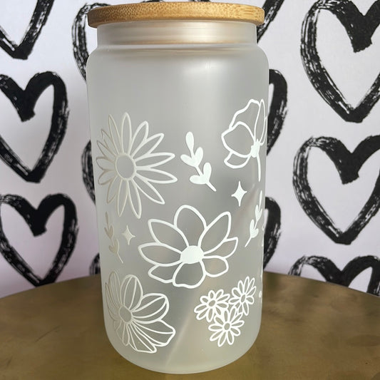 Flower Frosted Tumbler